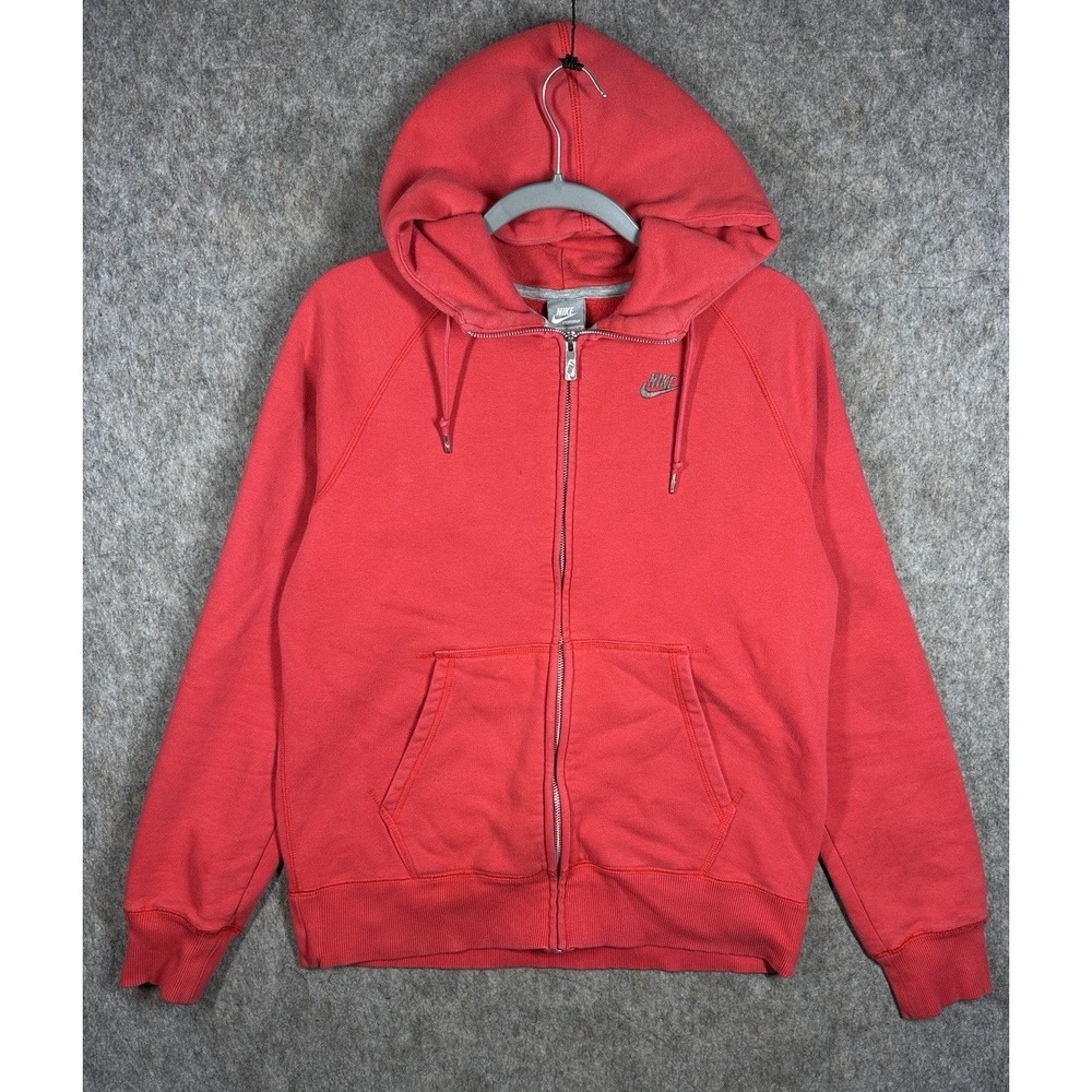 VTG Nike Sportswear 2013 Red Full Zip Hoodie Mens M Embroidered Swoosh Retro Y2K